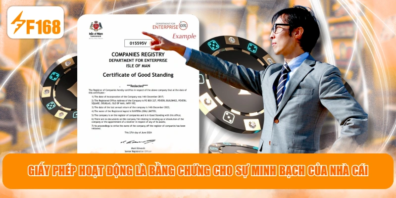 Giấy phép hoạt động là bằng chứng cho sự minh bạch của nhà cái